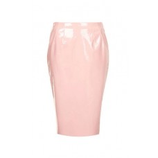 Lily Lulu Lorna Pu Skirt Pvc Skirt Vinyl Skirt In Nude Beige Pink Blue As Seen On Lucy / Kim (uk8, Pink)
