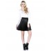 Selfie Design ® Womens Wet Look Pvc Pleated Skirt