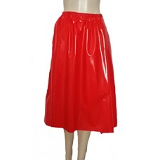 Shiny Red Pvc A-line Skirt, Heavy Pvc, Size Xl/ Xxl Elasticated Waist
