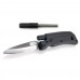 Tool Logic Sl3 Tactical Folding 1/2 Serrated Knife With Magnesium Fire Starter And Signal Whistle, Black Portable Consumer Electronics Home Gadget