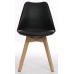 Charles Jacobs Dining/office Chair X2 (pair) In Black With Solid Wood Oak Legs, New Cushioned Contemporary Design For Extra Comfort, Modern Lounge Furniture