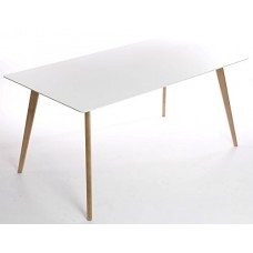 Charles Jacobs Dining Table With Six Grey Chairs Set Solid Wood Oak Legs And White Matt Gloss Table Top New 2016 Cushioned Contemporary Design For Extra Comfort, Modern Lounge Furniture - Premium Quality