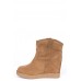 Womens Diamante Studded Hidden Wedge Ankle Boots Ladies (uk 4 - Eu 37 - Camel)