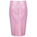 Womens Shiny Pvc Wetlook Back Zip Ladies Bodycon Office Party Celeb Pencil Skirt