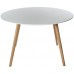 Charles Jacobs Round Retro Dining Table With Solid Wood Oak Legs And White Matt Mdf Top For 4 Seats - Premium Quality Knightsbridge Range Furniture
