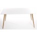 Charles Jacobs Dining Table With Six Grey Chairs Set Solid Wood Oak Legs And White Matt Gloss Table Top New 2016 Cushioned Contemporary Design For Extra Comfort, Modern Lounge Furniture - Premium Quality