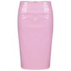 So In Fashion Women's Pvc Pencil Skirt In Pastel Pink - 14
