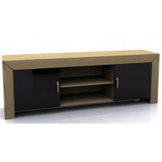 Las Vegas Widescreen Entertainment Tv Unit Black Hi Gloss & Oak