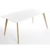 Charles Jacobs 1.6m Dining Table With Solid Wood Oak Legs And White Matt Mdf Top For 4-6 Seats - Premium Quality