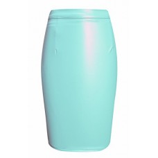 Ladies Pu Pvc Faux Leather Mini Skirt Bodycon Womens Midi Pencil Party Zip#(mint Pvc Mini Skirt# Medium Uk 10)