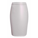 Ladies Pu Pvc Faux Leather Mini Skirt Bodycon Womens Midi Pencil Party Zip#(cream Pvc Mini Skirt# Medium Uk 10)