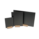 Jjonlinestore- Blackboard Chalkboard With Oak Base Stand Plinth Table Top Counter Menu Memo Drawing Display (a3 - 40 X 30cm)