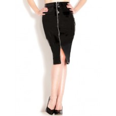 Honour Women's Skirt In Pvc Black Size Uk 14 (l)