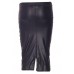 Dear-lover Women's Pvc Frill Pencil Midi Skirt Medium Size Black