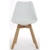 Charles Jacobs Dining Table With Four White Chairs Set Solid Wood Oak Legs And Clear Glass Table Top New 2015 Cushioned Contemporary Design For Extra Comfort, Modern Lounge Furniture - Premium Quality