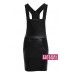 Ladies Wet Look Pvc Pocket Short Women's Mini Skirt Dungaree[black,14]