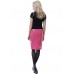 Designer Desirables Hot Raspberry Pink Pvc Midi Pencil Skirt Uk 8 Pink