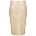 New Womens Ladies Celebrity Inspired Wet Look Midi Skirt (uk 8, Nude Pink)