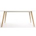 Charles Jacobs 1.6m Dining Table With Solid Wood Oak Legs And White Matt Mdf Top For 4-6 Seats - Premium Quality