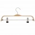 Lohas Home® H03 10-pack Light Wood Skirt Hangers, Sturdy Wood Pants Hangers, Wood Trousers Hangers, Wood Clothes Hangers With Polished Hooks And Clips
