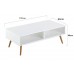 Modern Scandinavian White Retro Home Furniture Range With Solid Oak Legs, Sideboard, Tv Stand, Coffee Tables And Dining Furniture (two Hole Tv Stand/table)