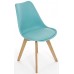 Charles Jacobs Dining/office Chair X2 (pair) In Light Blue With Solid Wood Oak Legs, New Cushioned Contemporary Design For Extra Comfort, Modern Lounge Furniture