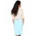 So In Fashion Pvc Pencil Skirt In Pastel Blue - 12