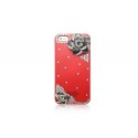 Diamond Sparkle Rose Crystal Case Cover Fits Apple Iphone5 + Free Screen Protector, Cloth Red
