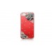 Diamond Sparkle Rose Crystal Case Cover Fits Apple Iphone5 + Free Screen Protector, Cloth Red