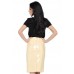 So In Fashion Women's Pvc Pencil Skirt In Cream - 14
