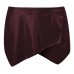 New Womens Pvc Pu Wrap Mini Skirt Skort Wet Look Irregular Hem Shorts Culottes [uk 10 - Aus 10 - Us 6 = Wine]