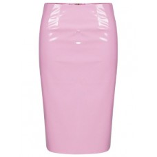 Womens Shiny Pvc Wetlook Back Zip Ladies Bodycon Office Party Celeb Pencil Skirt