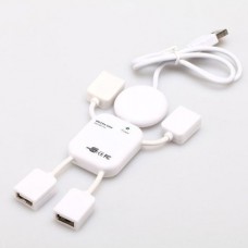 G4gadget® Man Shape Usb 2.0 4 Port High-speed Mini Hub Split Extension Cable For Pc Laptop