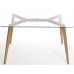 Charles Jacobs 1.2m Dining Table With Solid Wood Oak Legs And Clear Glass Top For 4-6 Seats - Premium Quality