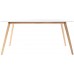 Charles Jacobs 1.6m Retro Rectangle Dining Table With Solid Oak Wood Legs And White Matt Mdf Top For 4 - 6 Seats - Premium Quality Knightsbridge Range Furniture
