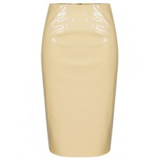 Womens Shiny Pvc Wetlook Back Zip Ladies Bodycon Office Party Celeb Pencil Skirt