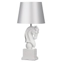 Premier Housewares Horse Head Table Lamp With Fabric Shade - White