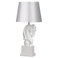 Premier Housewares Horse Head Table Lamp With Fabric Shade - White