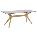 Portofino Dining Table - Oak Base - Glass Top