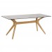 Portofino Dining Table - Oak Base - Glass Top