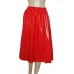 Shiny Red Pvc A-line Skirt, Heavy Pvc, Size Xl/ Xxl Elasticated Waist