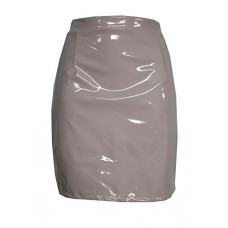 New Womens Celeb Inspired Faux Leather Bodycon Pencil Mini Skirt Pvc Look Skirt (size 8, Peach)