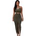 Bestime Womens Olive Faux Suede Two Piece Maxi Skirt Set One Size