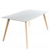 Charles Jacobs 1.6m Retro Rectangle Dining Table With Solid Oak Wood Legs And White Matt Mdf Top For 4 - 6 Seats - Premium Quality Knightsbridge Range Furniture