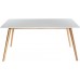 Charles Jacobs 1.6m Retro Rectangle Dining Table With Solid Oak Wood Legs And White Matt Mdf Top For 4 - 6 Seats - Premium Quality Knightsbridge Range Furniture