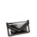 Studded Pvc Envelope Clutch Bag Black