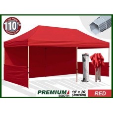 Eurmax 6 X 3m Pop Up Gazebo, Trade Show Marquee, Aluminum Foot Legs, Commercial Event Tent With Sides, And Wheeled Carry Bag (red)