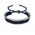 Guilty Gadgets Black And Dark Blue Navy Shamballa Colour Woven Cord Linked Bars Friendship Bracelet Shambala Shamballa Style Disco Balls Beads Fashion Bracelet Band Gift