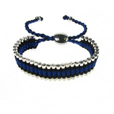 Guilty Gadgets Black And Dark Blue Navy Shamballa Colour Woven Cord Linked Bars Friendship Bracelet Shambala Shamballa Style Disco Balls Beads Fashion Bracelet Band Gift