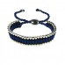 Guilty Gadgets Black And Dark Blue Navy Shamballa Colour Woven Cord Linked Bars Friendship Bracelet Shambala Shamballa Style Disco Balls Beads Fashion Bracelet Band Gift